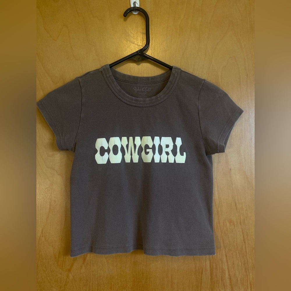 Brandy Melville Brown "COWGIRL" Crop Top